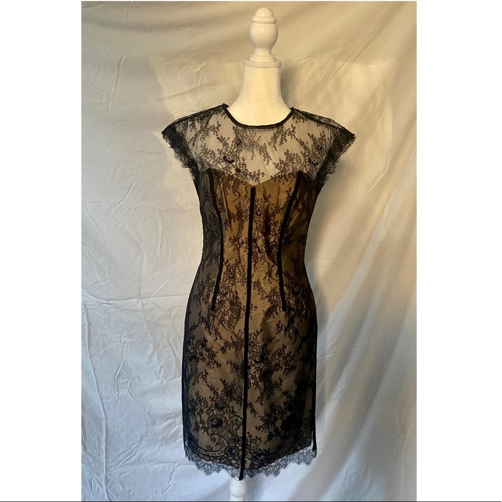 Monique Lhuillier Lace Cocktail Dress